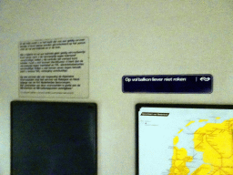 Signs in an old train at the `Treinen door de Tijd` exhibition at the Werkplaats hall of the Spoorwegmuseum