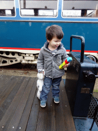 Max at the exterior Werkterrein area of the Spoorwegmuseum