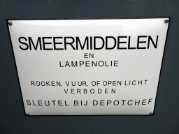 Old sign at the exterior Werkterrein area of the Spoorwegmuseum