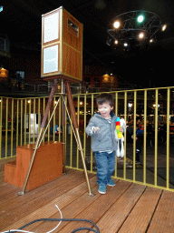 Max on a platform at the Werkplaats hall of the Spoorwegmuseum