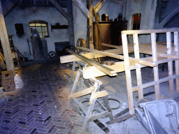 Interior of the workplace at the Nieuwhoop carriage factory at the Grote Ontdekking attraction at the Spoorwegmuseum