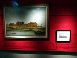 Drawings of the Amsterdam Westerdok railway station, at the Grote Ontdekking attraction at the Spoorwegmuseum, with explanation