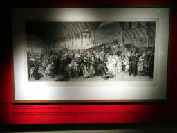 Drawing `The Railway Station`, based on a painting by William P. Frith, at the Grote Ontdekking attraction at the Spoorwegmuseum, with explanation