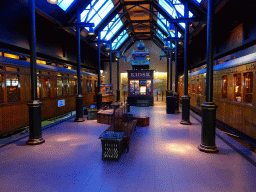 Railway platform at the Droomreizen attraction at the Spoorwegmuseum