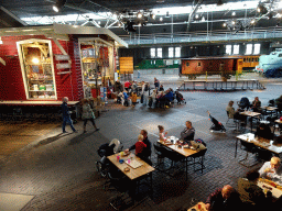 The Spoorwinkel De Loods souvenir shop at the Werkplaats hall of the Spoorwegmuseum, viewed from the staircase to the upper walkway