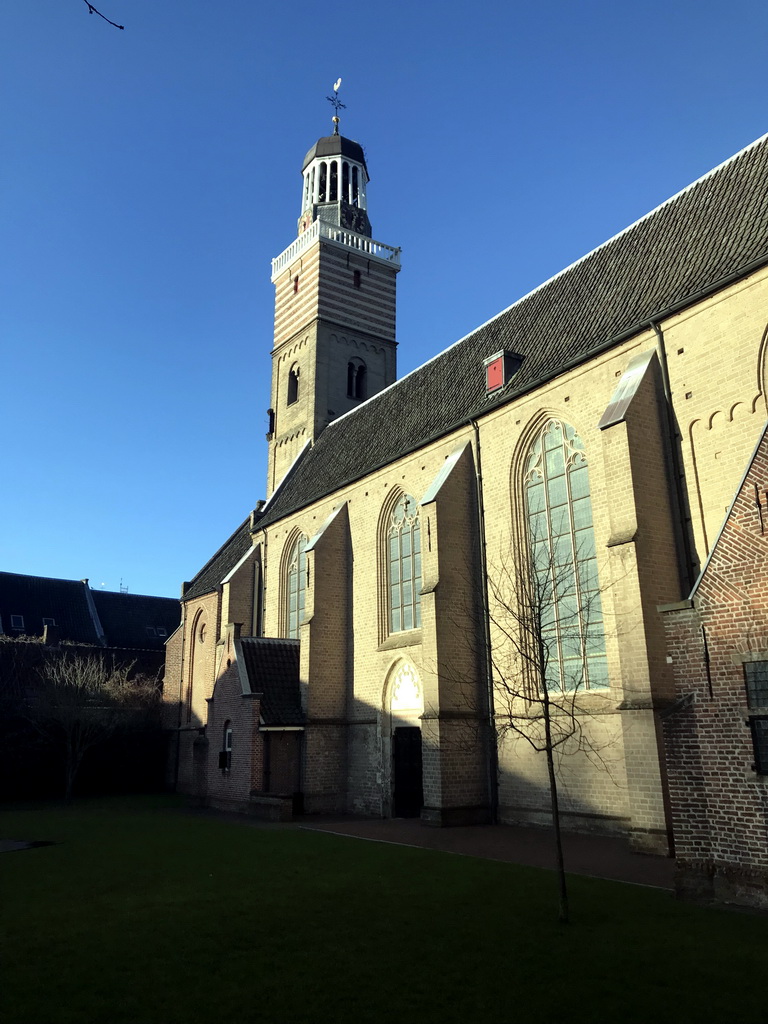 South side and tower of the Nicolaïkerk church, viewed from the inner garden of the Centraal Museum