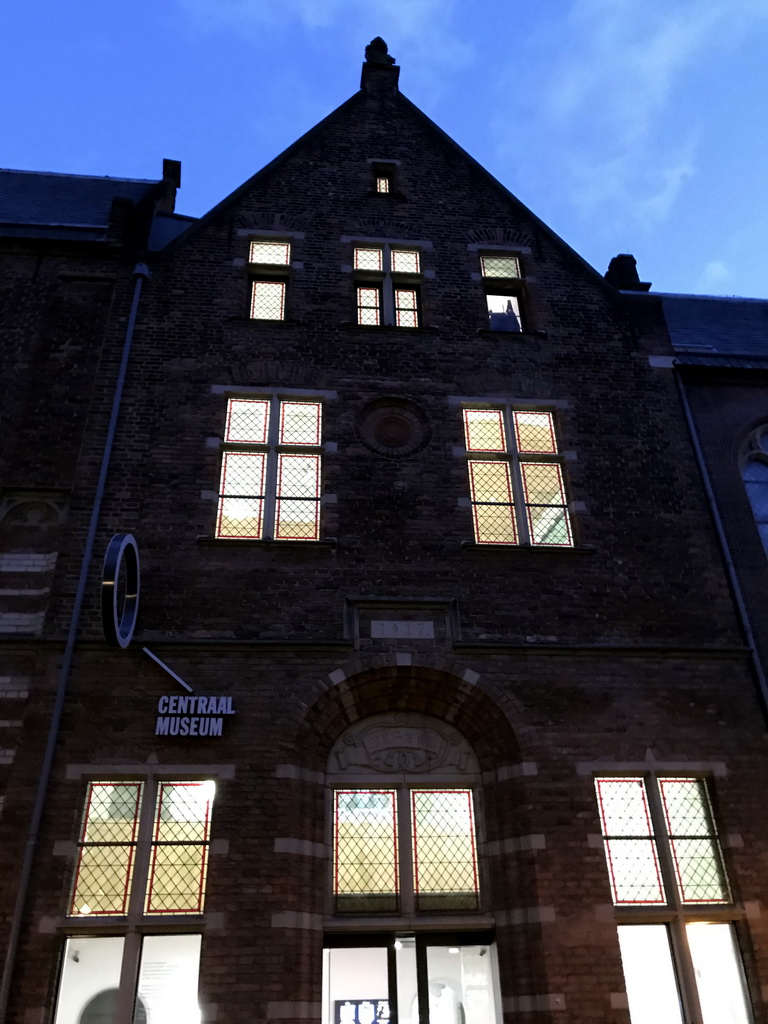 Facade of the Centraal Museum at the Agnietenstraat street, at sunset
