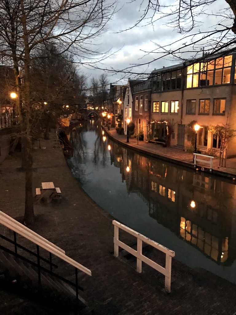 The Oudegracht canal, at sunset