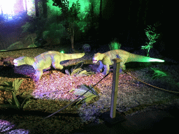 Maiasaura statues at the World of Dinos exhibition at the Jaarbeurs building