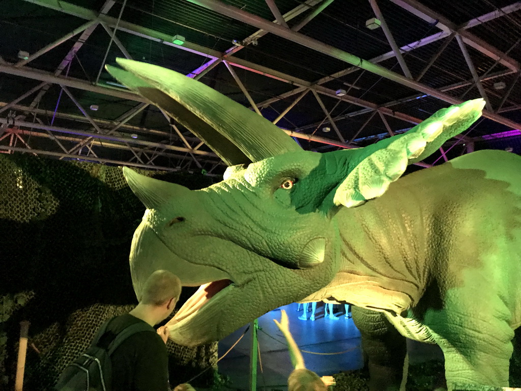 Triceratops statue at the World of Dinos exhibition at the Jaarbeurs building