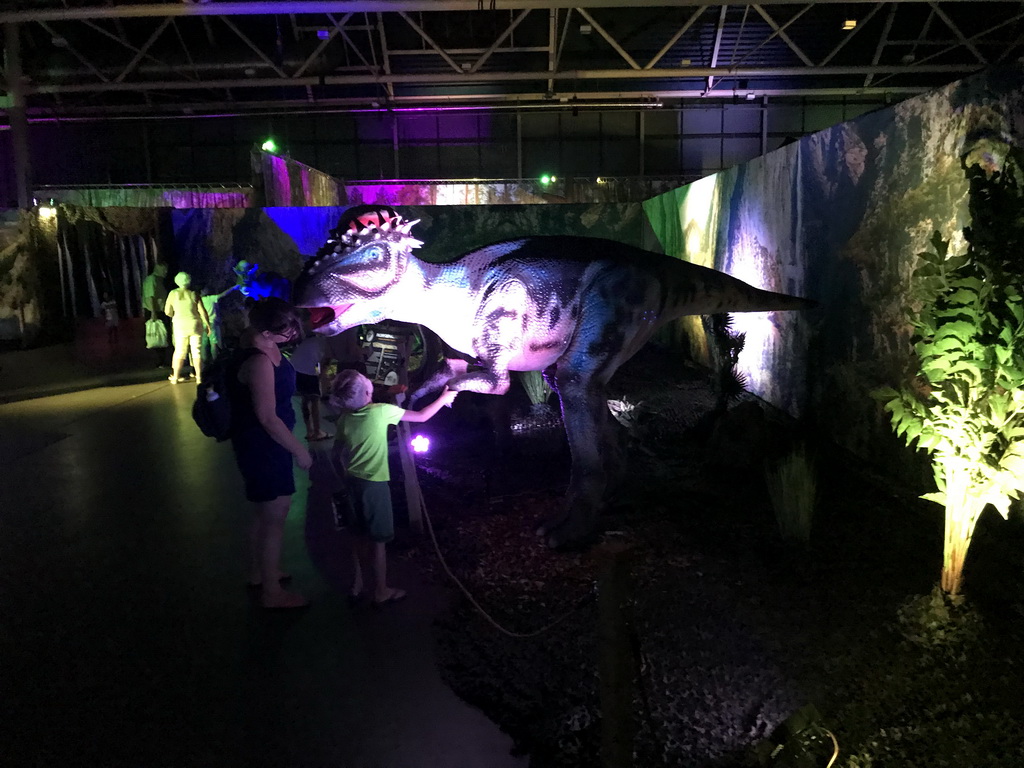 Pachycephalosaurus statue at the World of Dinos exhibition at the Jaarbeurs building