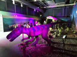 Herrerasaurus and Giganotosaurus statues at the World of Dinos exhibition at the Jaarbeurs building