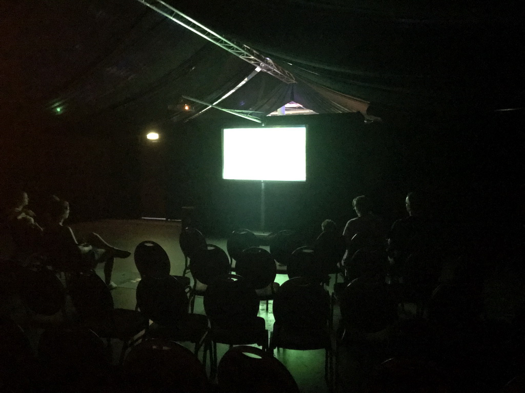 Interior of the Dinoscoop film room at the World of Dinos exhibition at the Jaarbeurs building