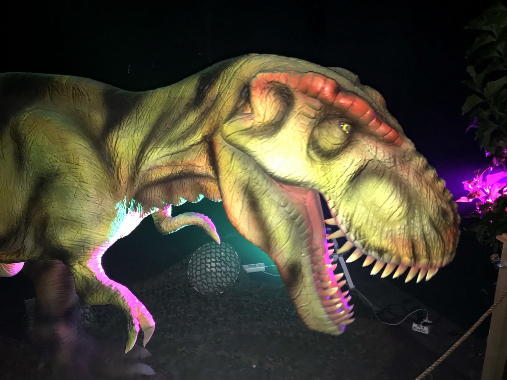 Tyrannosaurus Rex statue at the World of Dinos exhibition at the Jaarbeurs building