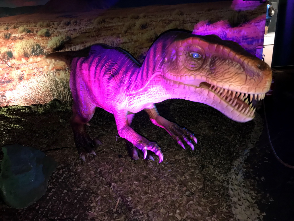 Velociraptor statue at the World of Dinos exhibition at the Jaarbeurs building