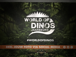 Logo of the World of Dinos exhibition at the Jaarbeurs building