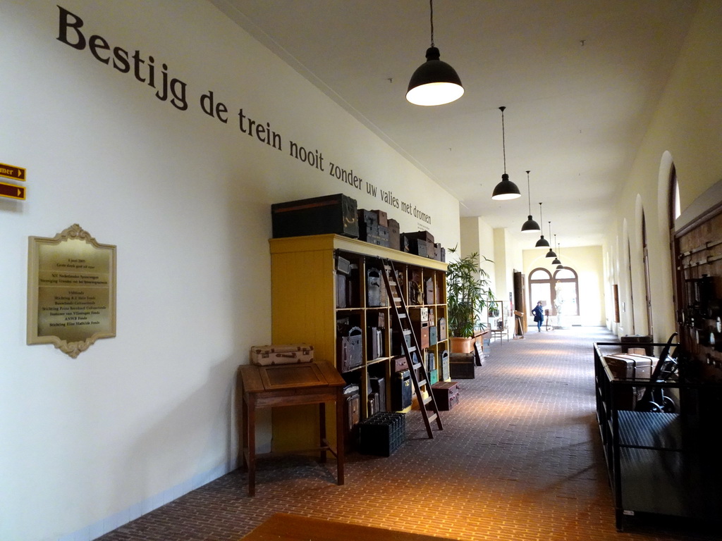 Interior of the right hallway of the Maliebaanstation building of the Spoorwegmuseum