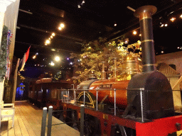 The steam locomotive `De Arend` at the Grote Ontdekking attraction at the Spoorwegmuseum