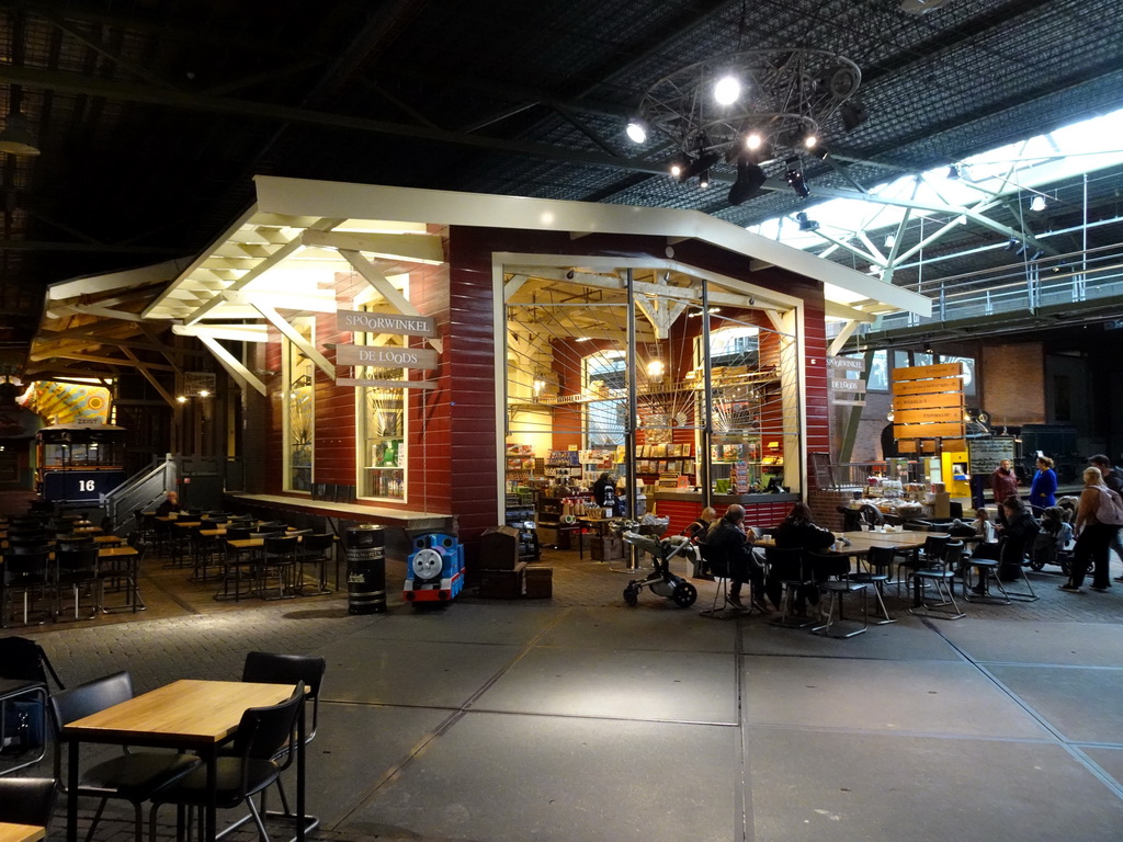 Front of the Spoorwinkel De Loods souvenir shop at the Werkplaats hall of the Spoorwegmuseum