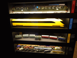 Scale models of trains at the Modellenmagazijn exhibition at the Spoorwegmuseum