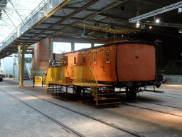 SSC 218 train at the `Treinen door de Tijd` exhibition at the Werkplaats hall of the Spoorwegmuseum