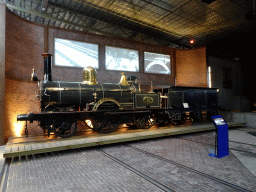 Old train at the `Treinen door de Tijd` exhibition at the Werkplaats hall of the Spoorwegmuseum