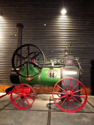 Old locomotive in front of the Grote Ontdekking attraction at the Werkplaats hall of the Spoorwegmuseum