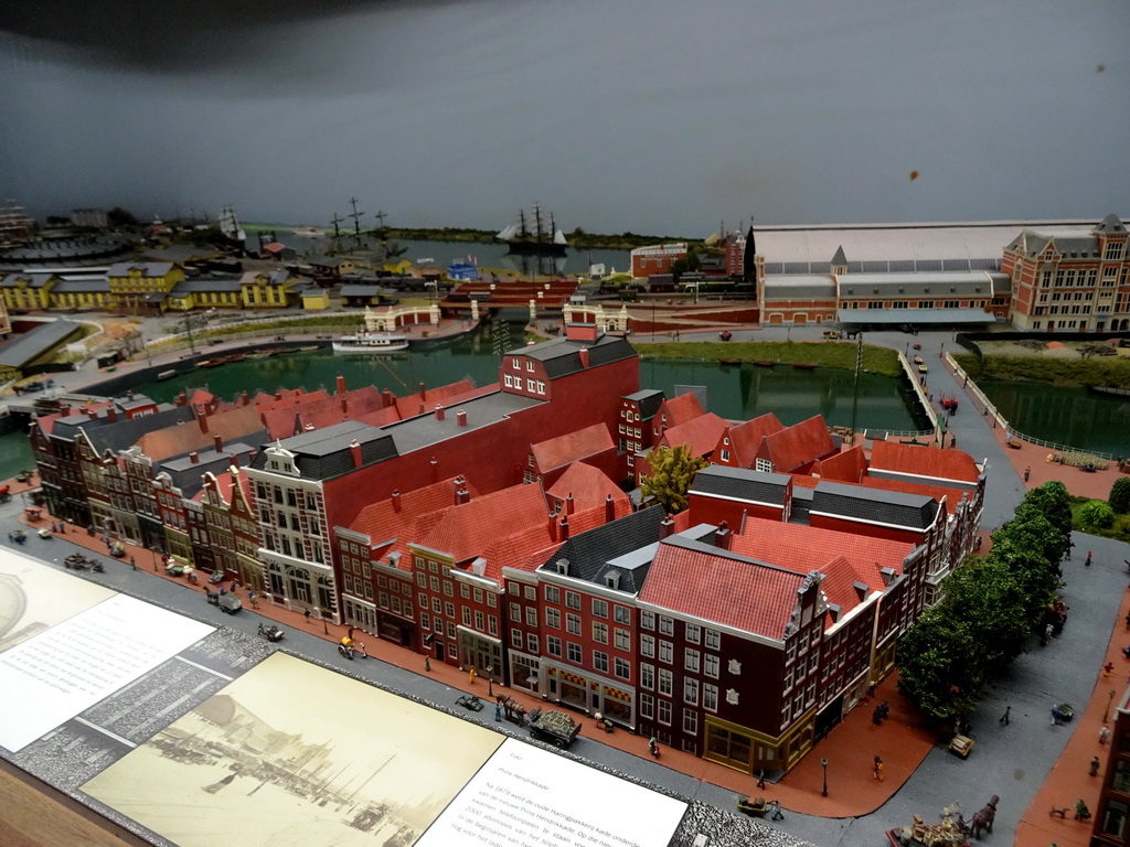 Scale model of the Amsterdam Central Railway Station area of around 1900 at the Droomreizen attraction at the Spoorwegmuseum