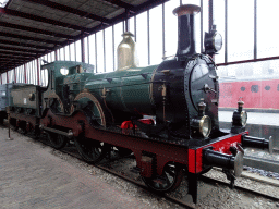 Old train at the back side of the Maliebaanstation building of the Spoorwegmuseum