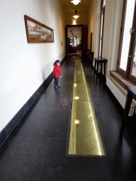 Max at the left hallway of the Maliebaanstation building of the Spoorwegmuseum