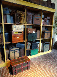 Suitcases at the right hallway of the Maliebaanstation building of the Spoorwegmuseum