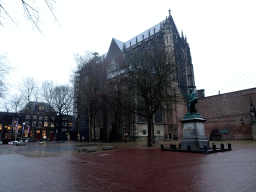 The Domplein square with the Domkerk church and the statue of Count John I of Nassau