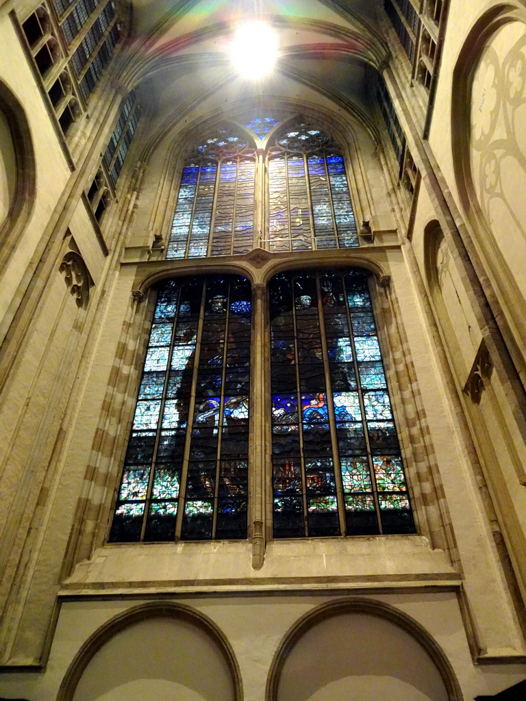 Stained glass windows at the north transept of the Domkerk church