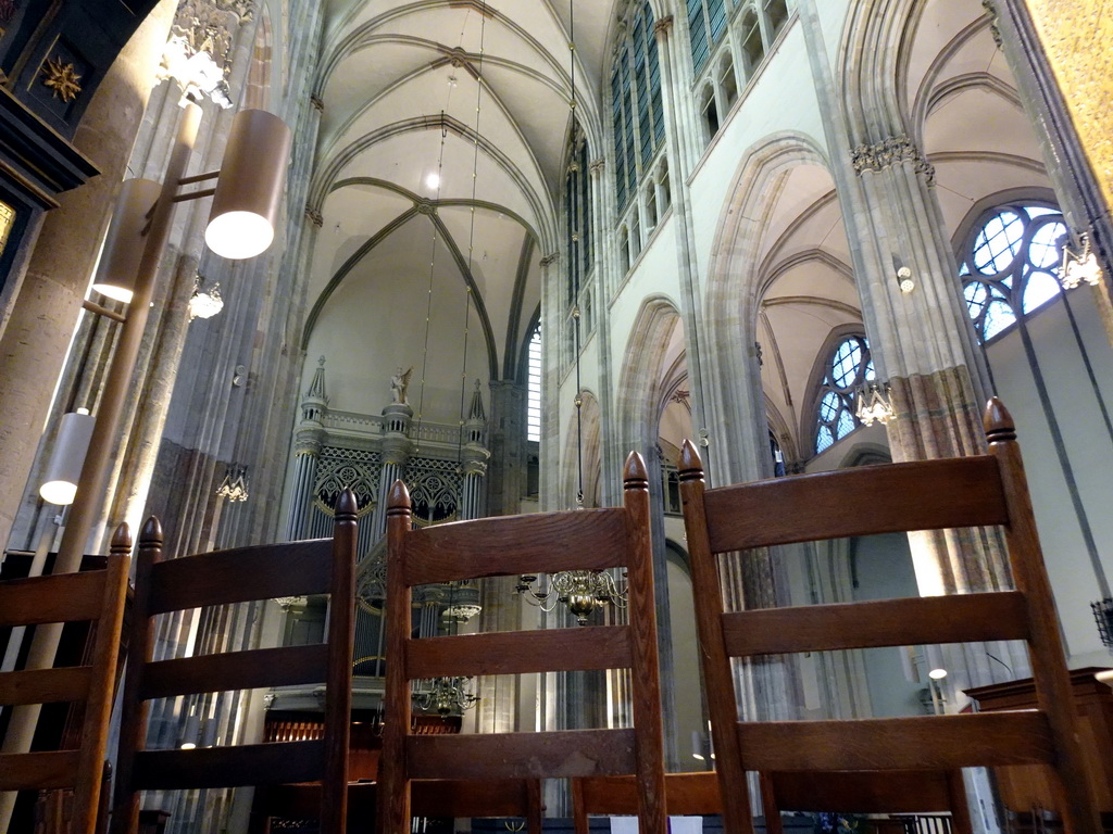 Apse, nave and organ, viewed through a window at the southeast side of the ambulatory at the Domkerk church