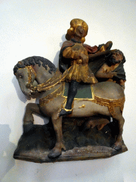 Replica of the statuette `Saint Martin with beggar` at the east side of the Domkerk church