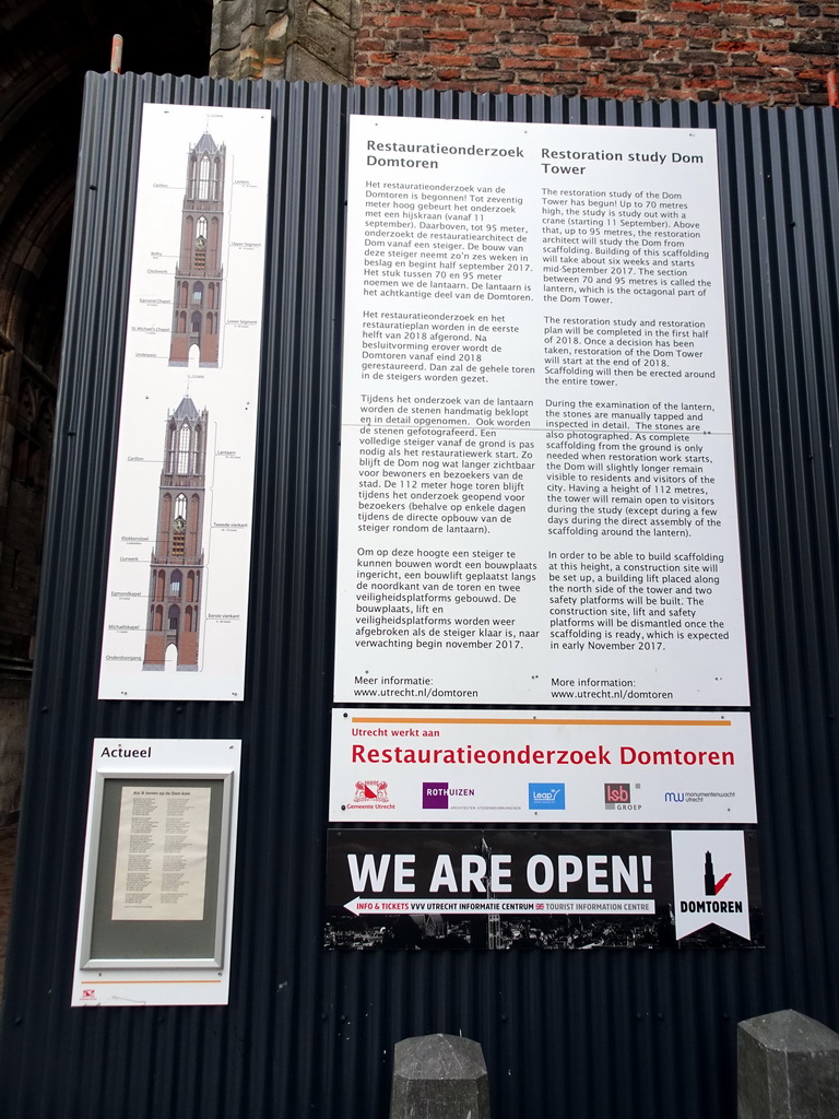 Information on the restoration study of the Dom Tower