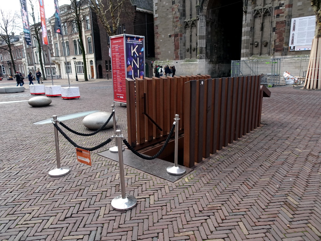 Entrance to the main room of the DomUnder exhibition at the Domplein square