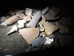 Old stones with Roman inscriptions at the DomUnder exhibition under the Domplein square