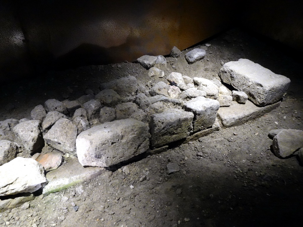 Roman stones at the DomUnder exhibition under the Domplein square