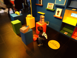 Max with Nijntje items at the Museum Room at the ground floor of the Nijntje Winter Museum