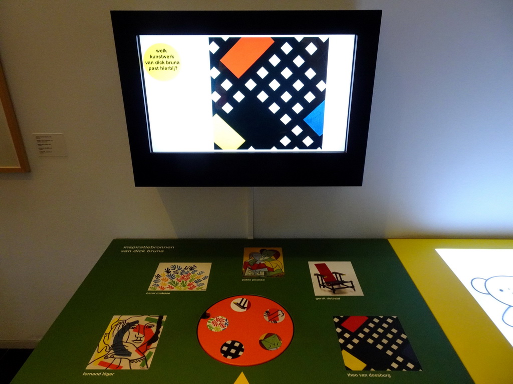 Game about sources of inspiration for Dick Bruna, at the Museum Room at the ground floor of the Nijntje Winter Museum