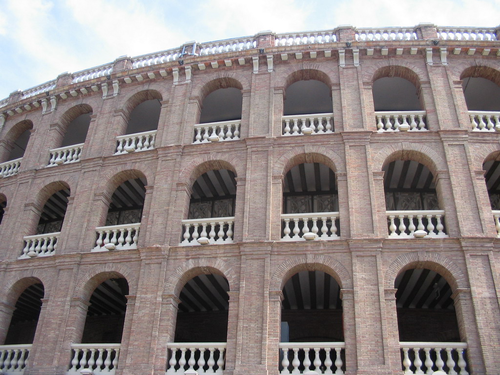 Northwest side of the Plaza de Toros de Valencia bullring at the Carrer d`Alacant street