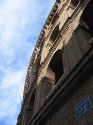 Facade of the northwest side of the Plaza de Toros de Valencia bullring at the Carrer d`Alacant street