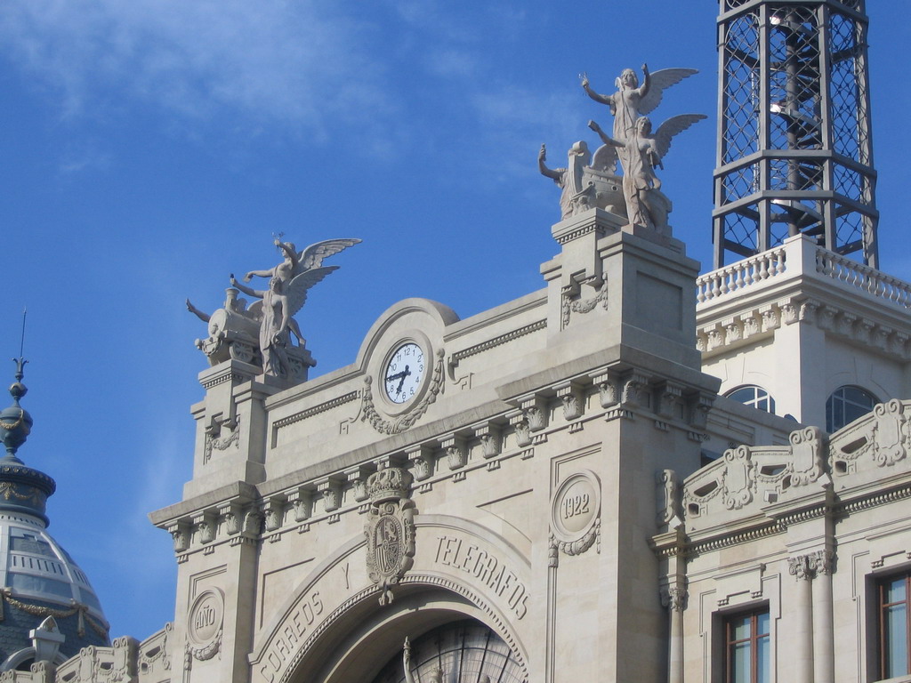 Facade of the Post Office at the Plaça de l`Ajuntament square