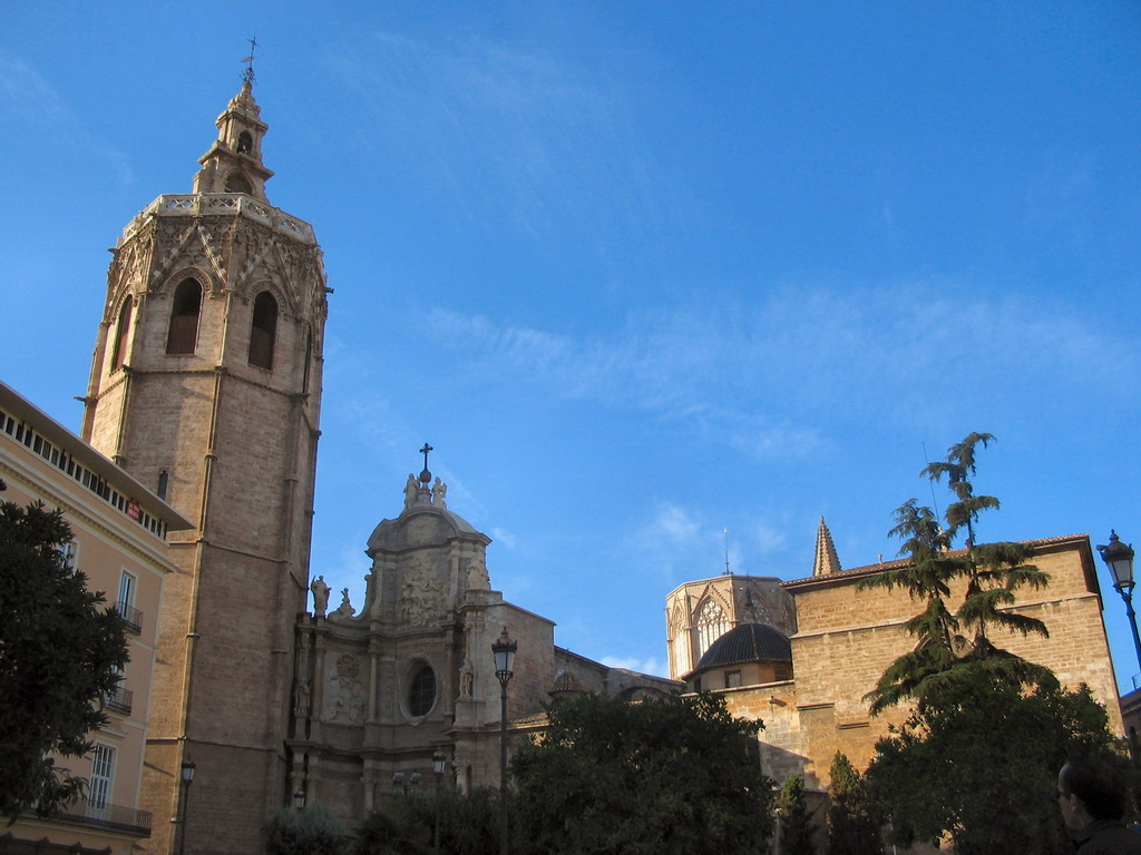 South side of the Valencia Cathedral at the Plaça de la Reina square