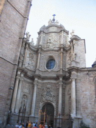 The entrance to the Valencia Cathedral at the Plaça de la Reina square
