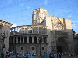 Northwest side of the Valencia Cathedral at the Plaça de la Mare de Déu square