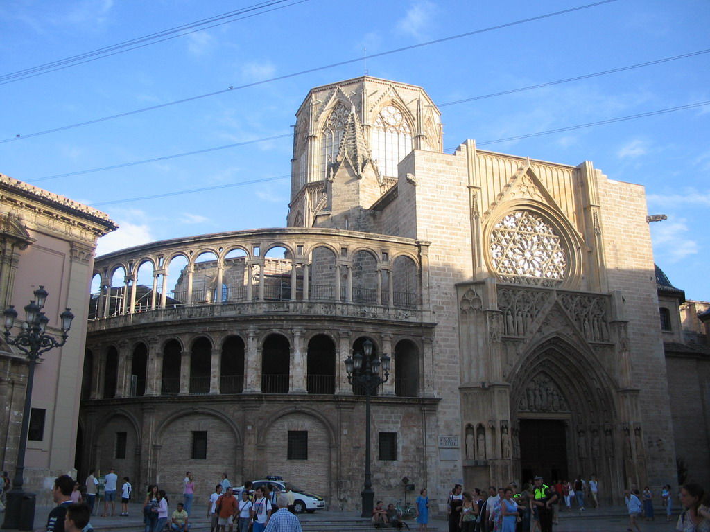 Northwest side of the Valencia Cathedral at the Plaça de la Mare de Déu square