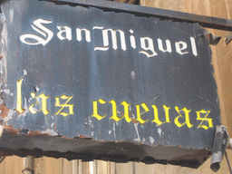 Sign in front of a restaurant near the Plaça de la Mare de Déu square