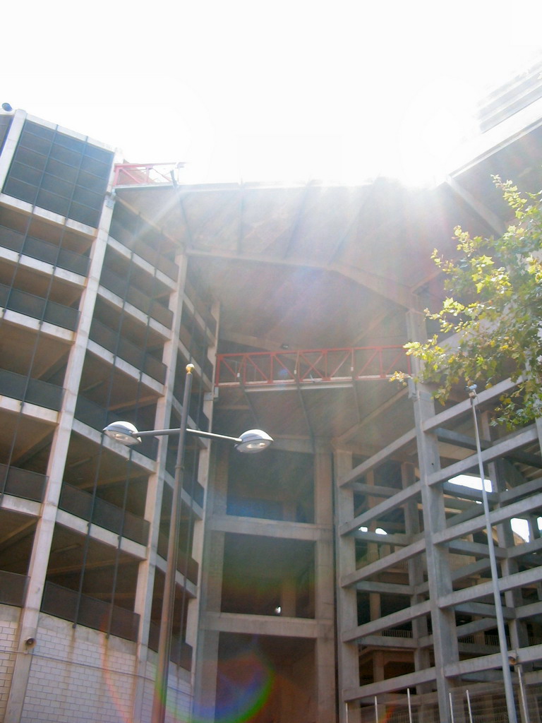 Northeast facade of the Mestalla Stadium at the Carrer de les Arts Gràfiques street